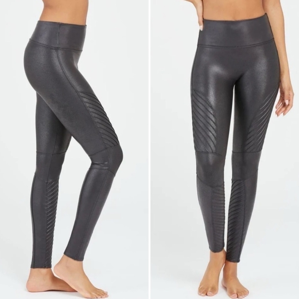 SPANX Black Moto Leggings - Picture 4 of 5